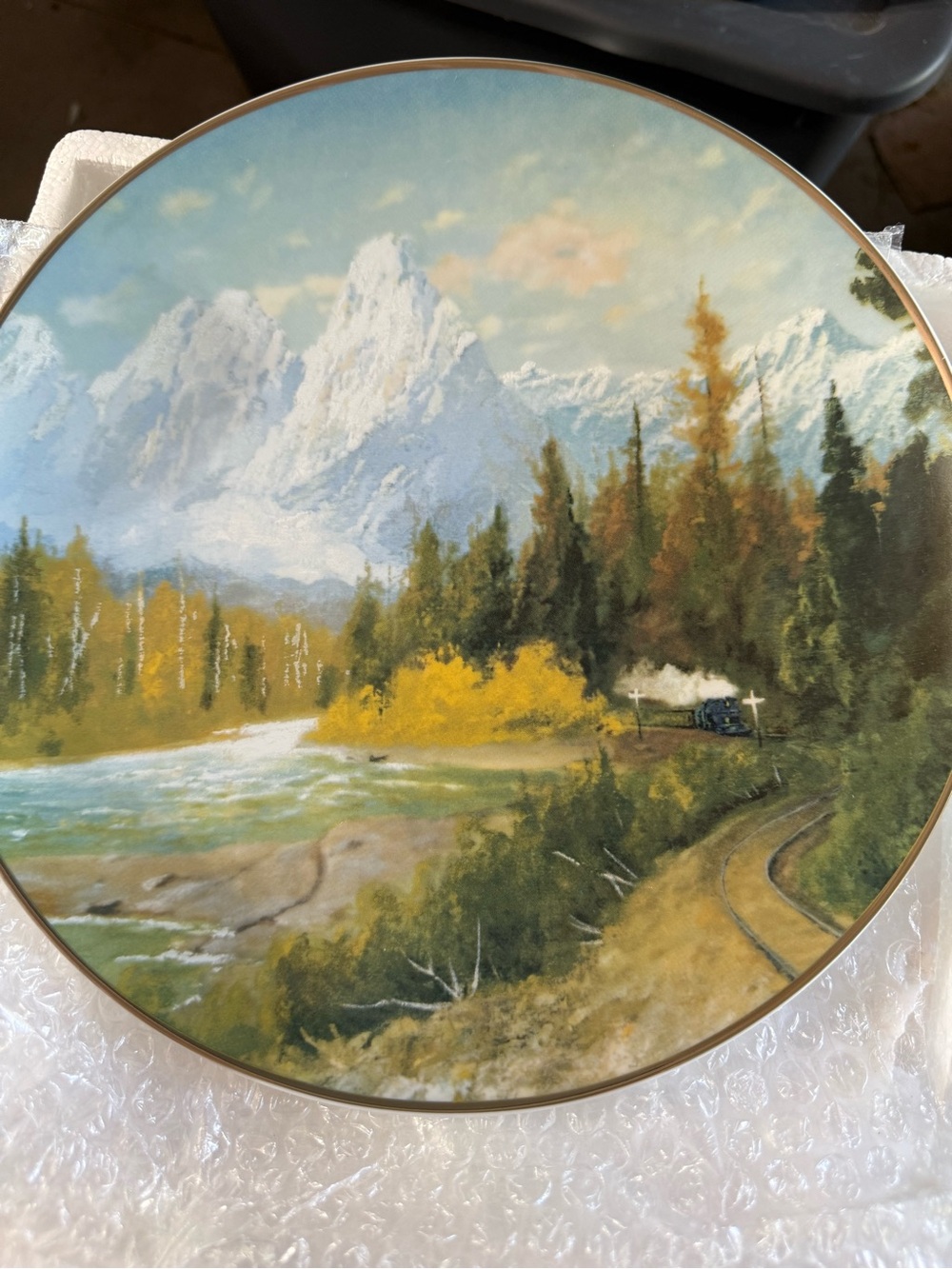 BNSF Safety Award Plate -  Mountain Landscape
